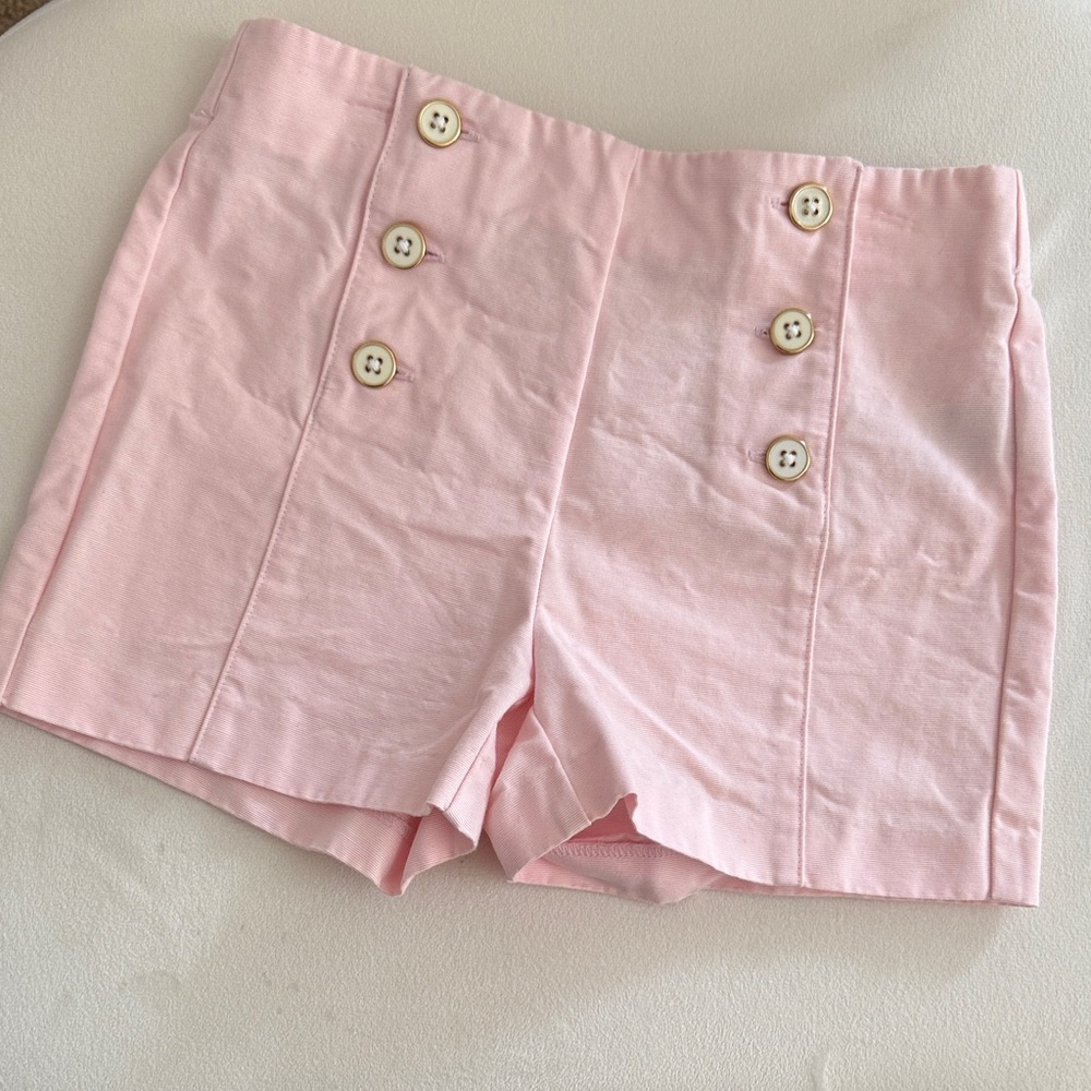 Janie and Jack Pale Pink Button-Front Girls' Shorts